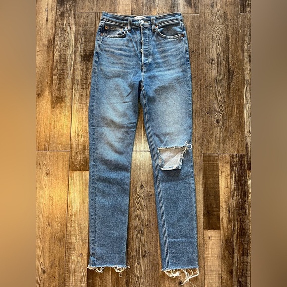 REDONE Originals 90s Ultra High Rise Skinny in Broken Through Size 27 - Picture 3 of 12